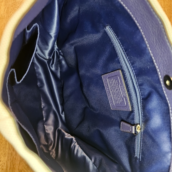 Coach Avy Canvas Hobo Natural and Indigo NEW with tags - Picture 6 of 8